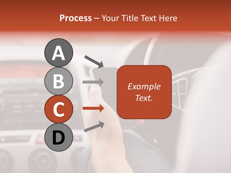 A Person Holding A Cell Phone While Driving A Car PowerPoint Template