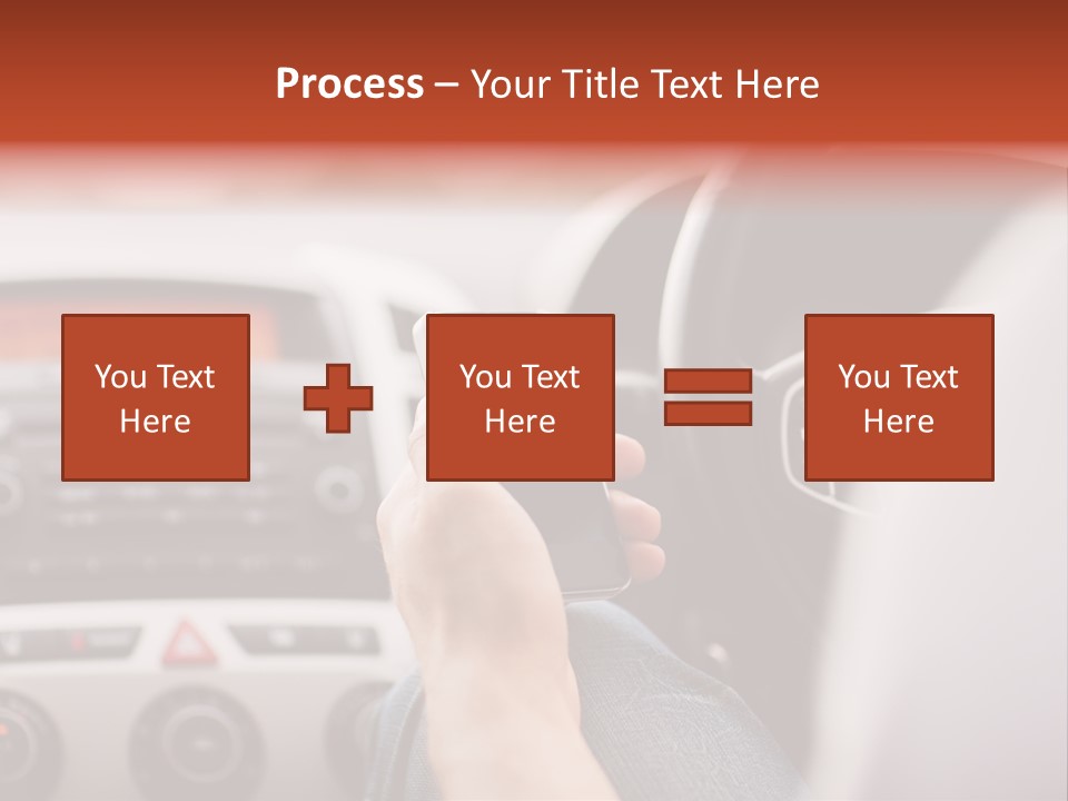 A Person Holding A Cell Phone While Driving A Car PowerPoint Template