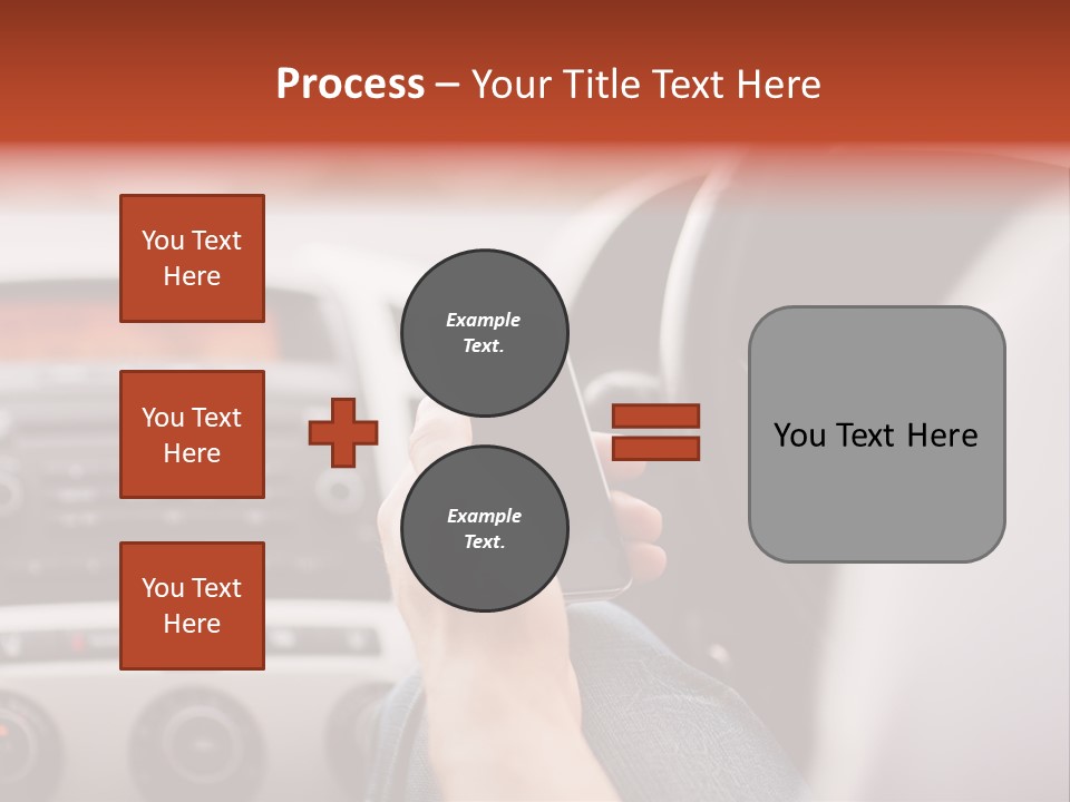 A Person Holding A Cell Phone While Driving A Car PowerPoint Template
