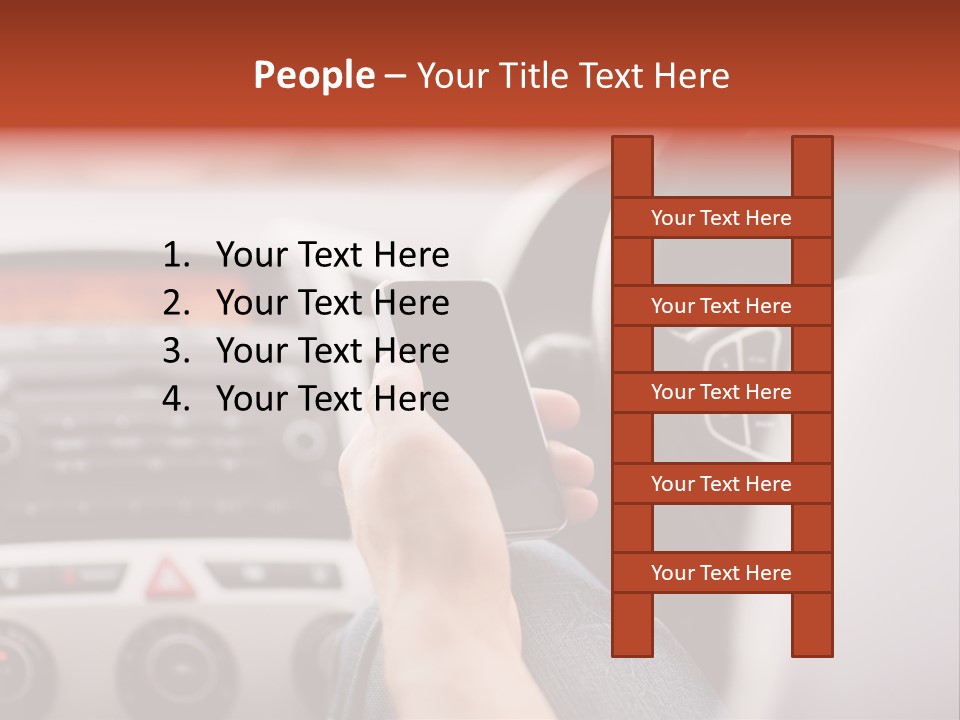 A Person Holding A Cell Phone While Driving A Car PowerPoint Template
