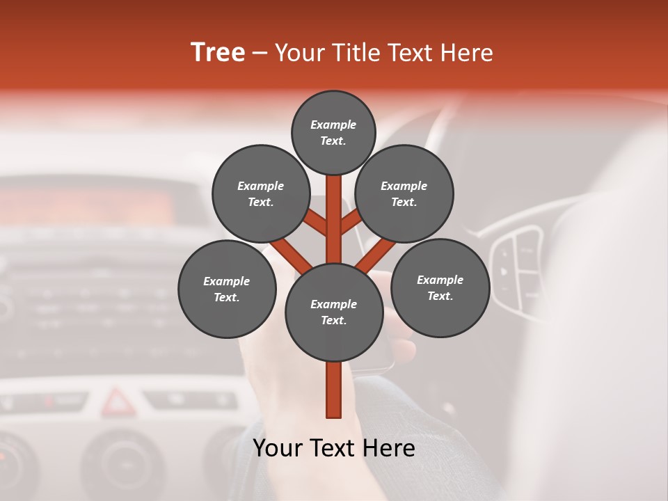 A Person Holding A Cell Phone While Driving A Car PowerPoint Template