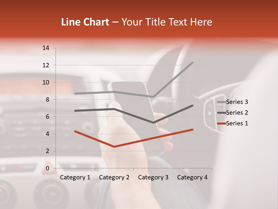 A Person Holding A Cell Phone While Driving A Car PowerPoint Template