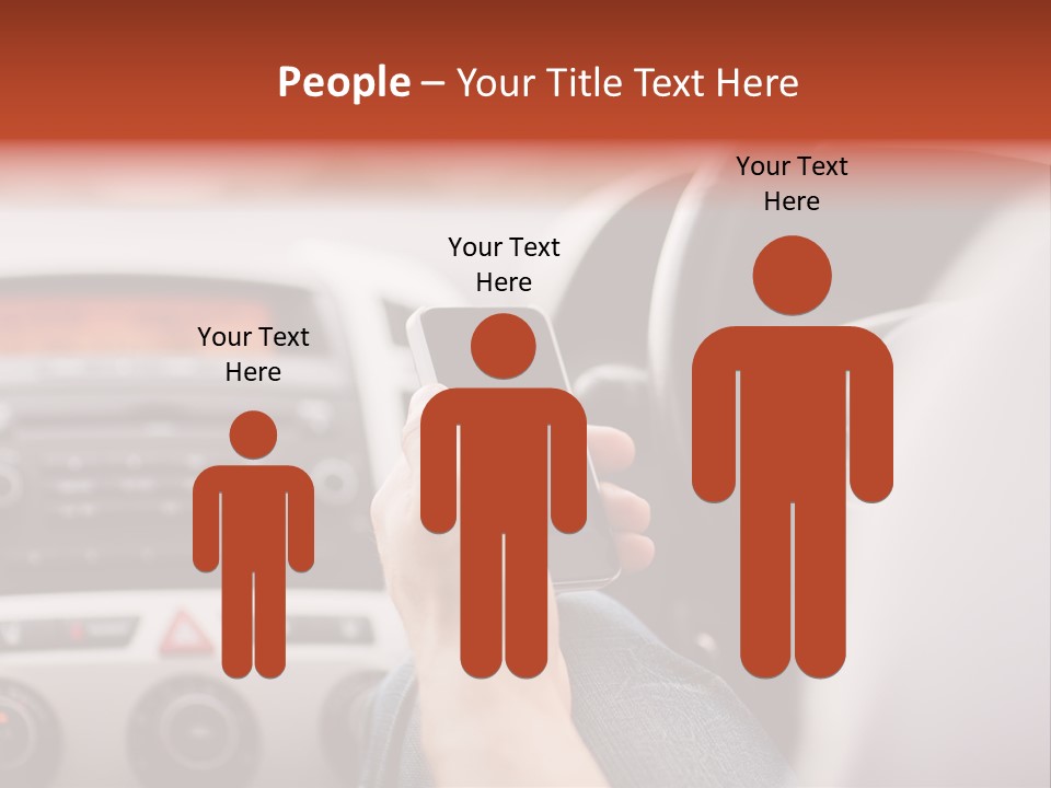 A Person Holding A Cell Phone While Driving A Car PowerPoint Template