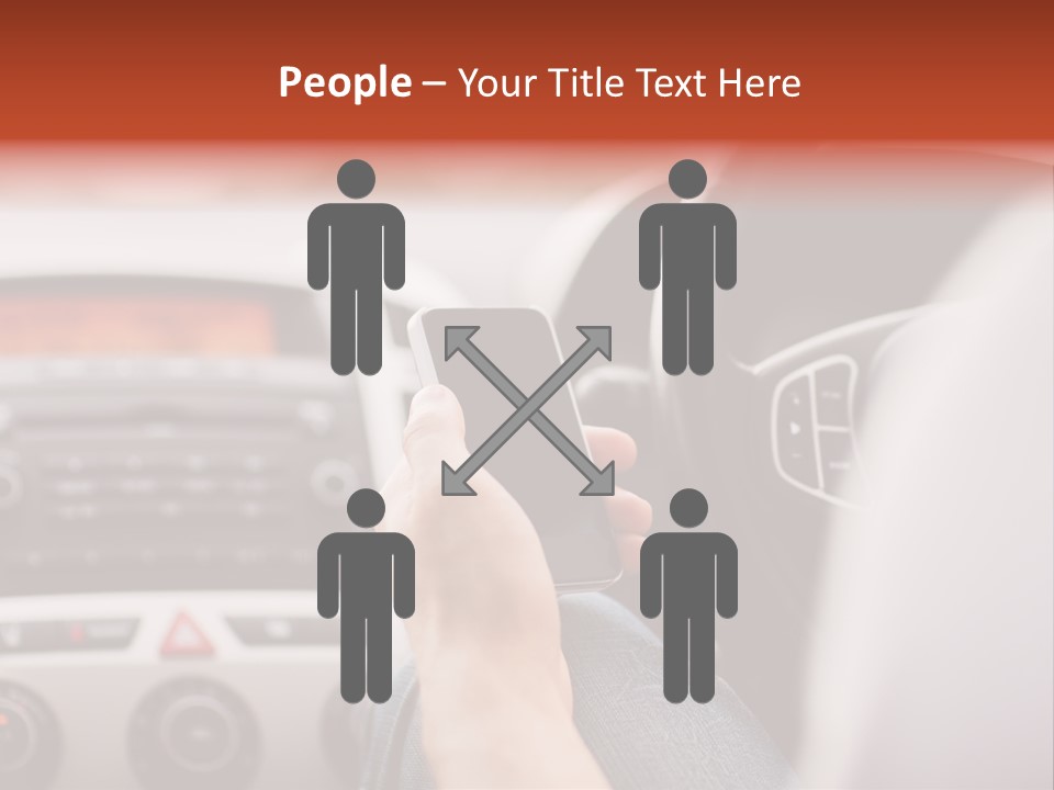 A Person Holding A Cell Phone While Driving A Car PowerPoint Template
