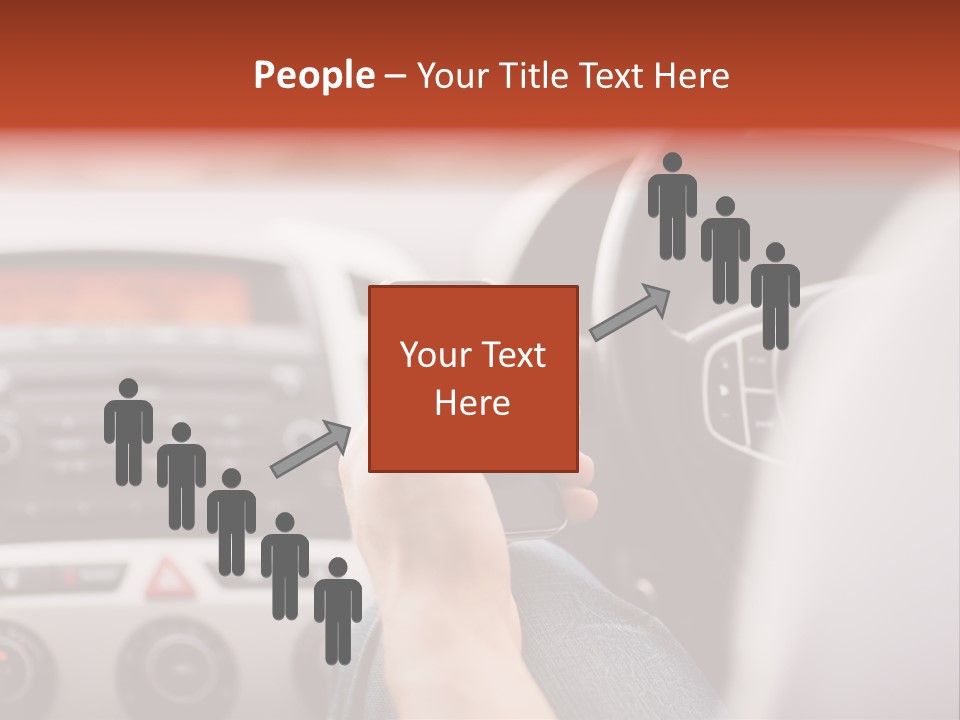 A Person Holding A Cell Phone While Driving A Car PowerPoint Template