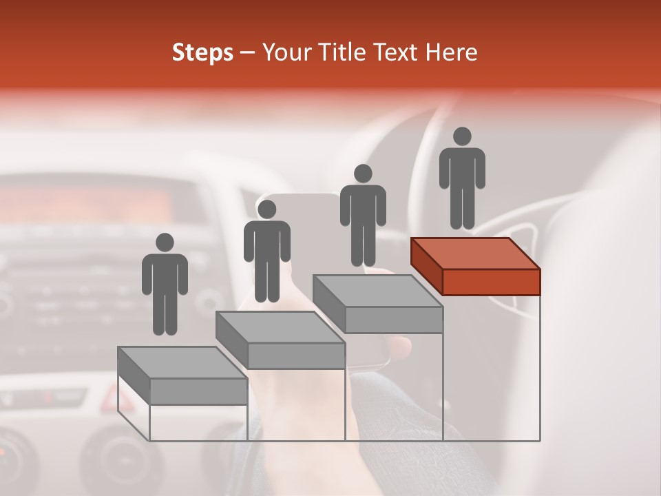 A Person Holding A Cell Phone While Driving A Car PowerPoint Template