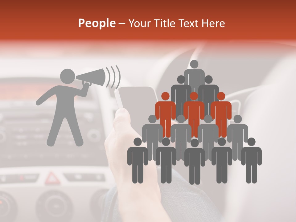 A Person Holding A Cell Phone While Driving A Car PowerPoint Template