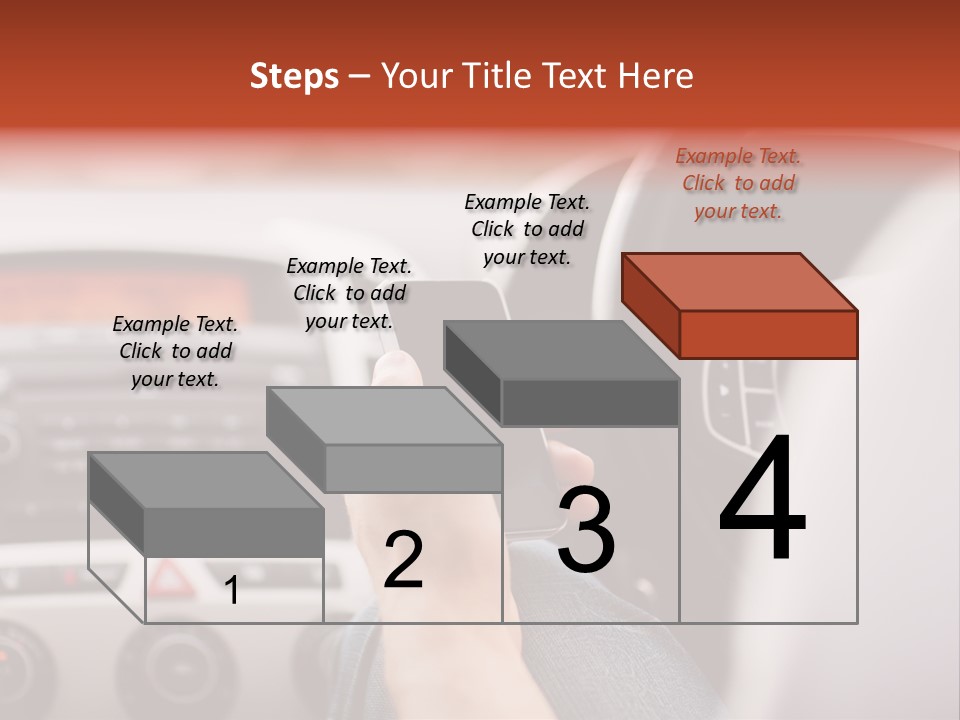 A Person Holding A Cell Phone While Driving A Car PowerPoint Template