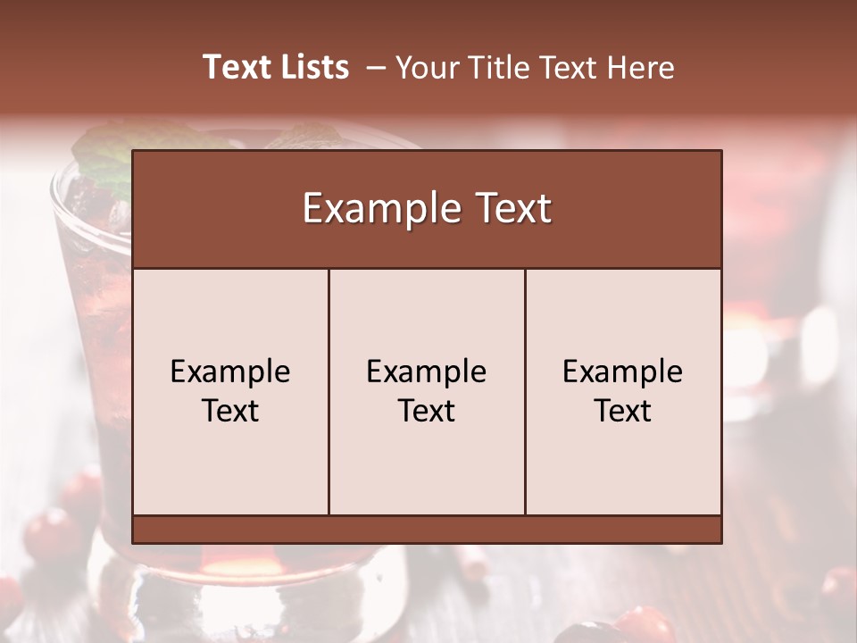Alcoholic Liquid Food PowerPoint Template