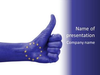 Flag Success European Union PowerPoint Template