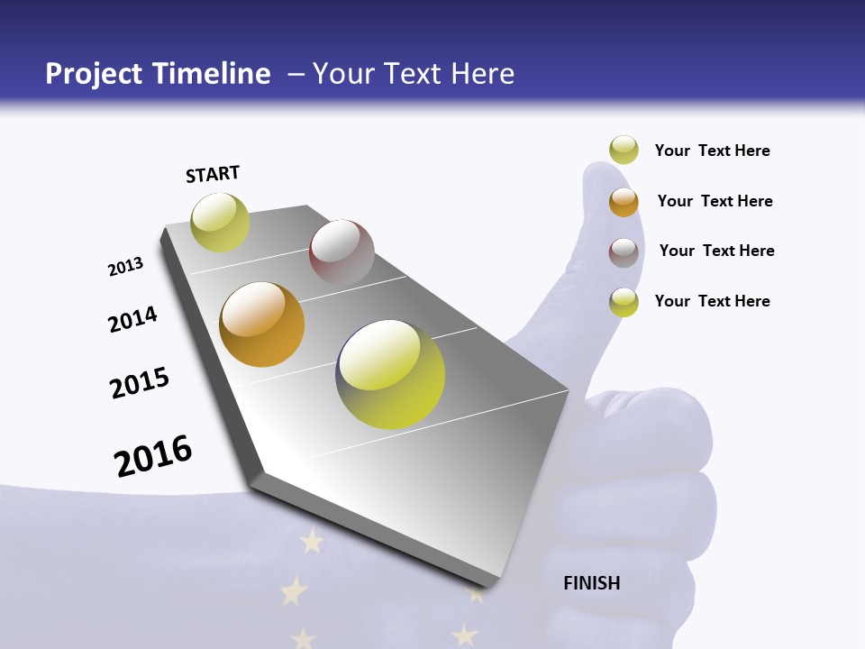 Flag Success European Union PowerPoint Template