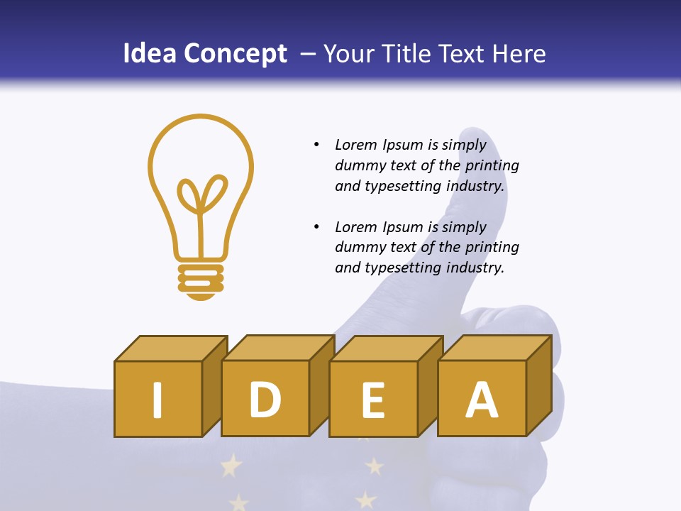 Flag Success European Union PowerPoint Template