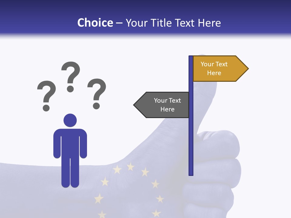 Flag Success European Union PowerPoint Template