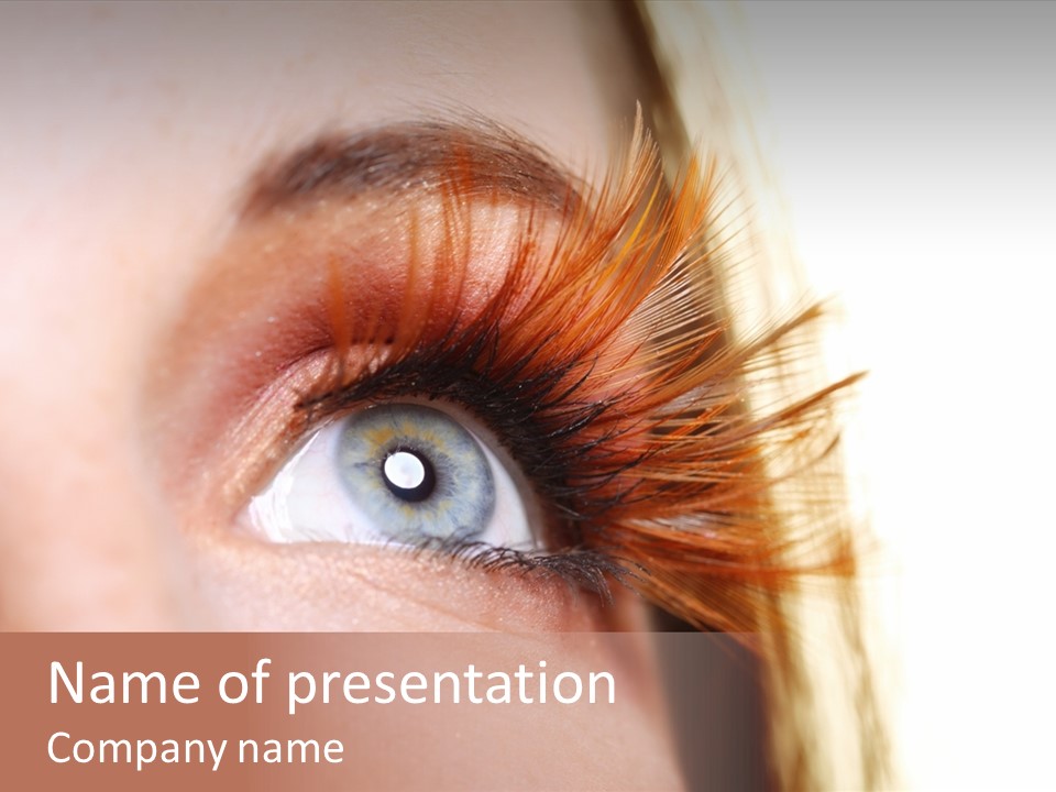 Young Eyelashes Woman PowerPoint Template