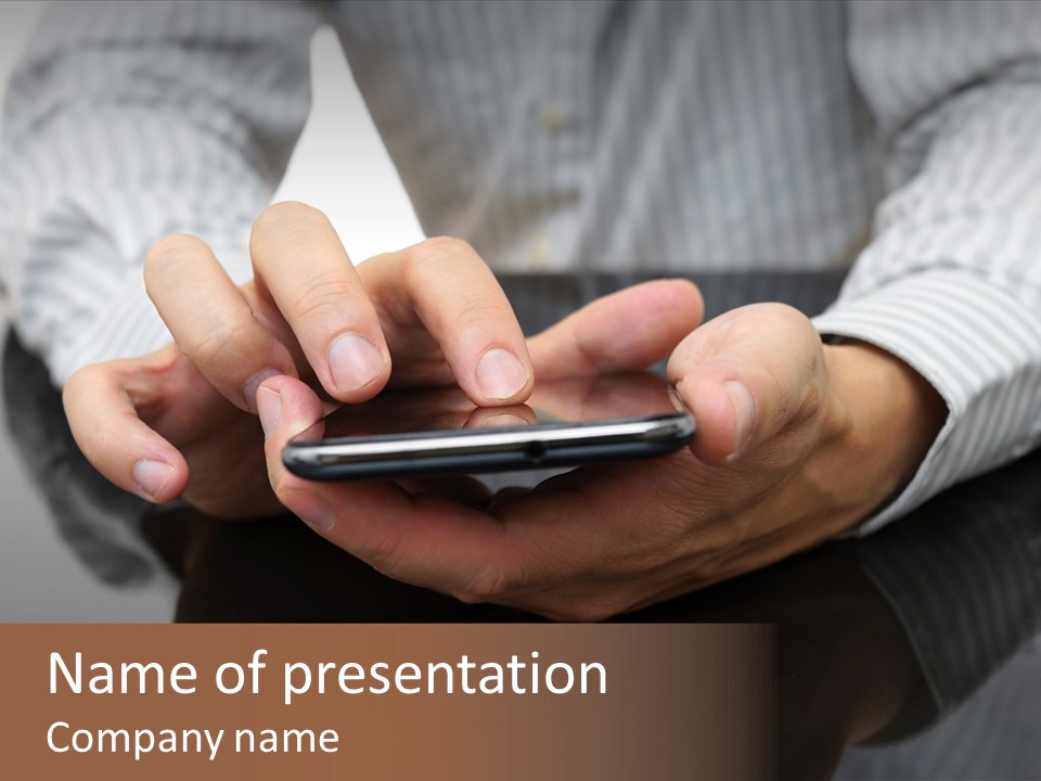 Phone Computer Desk PowerPoint Template