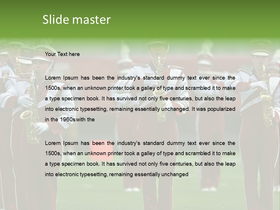 Cheerleader Marching Band PowerPoint Template