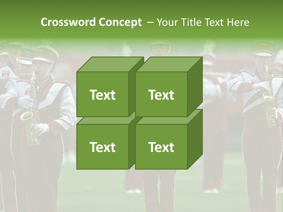 Cheerleader Marching Band PowerPoint Template