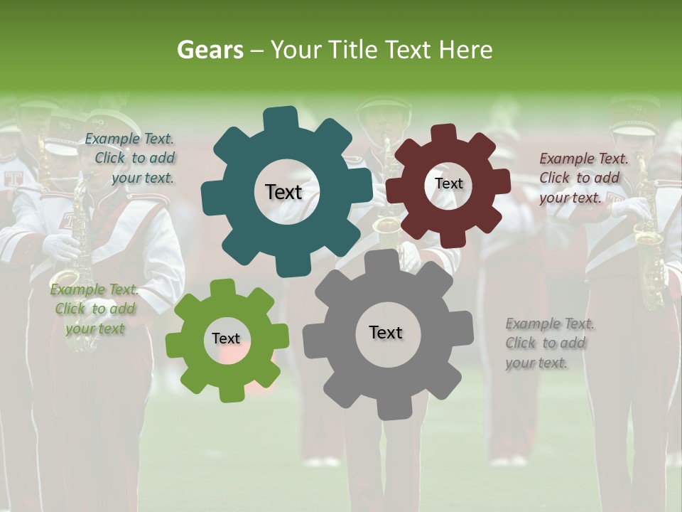 Cheerleader Marching Band PowerPoint Template