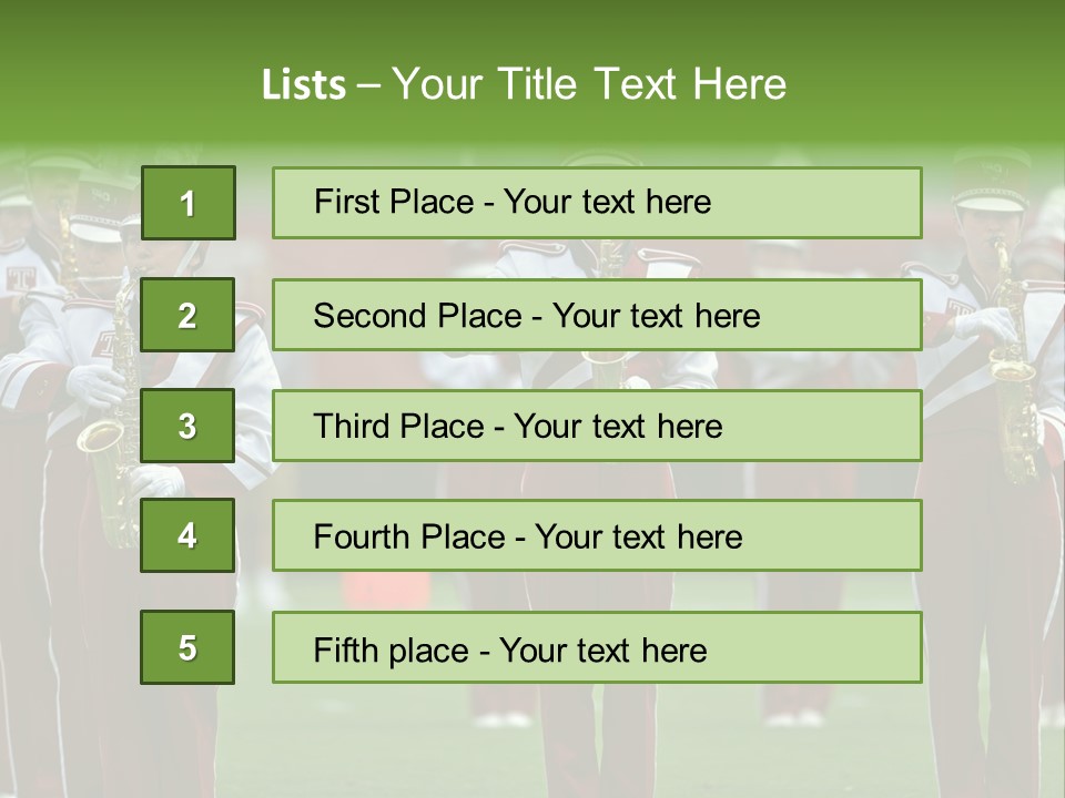 Cheerleader Marching Band PowerPoint Template