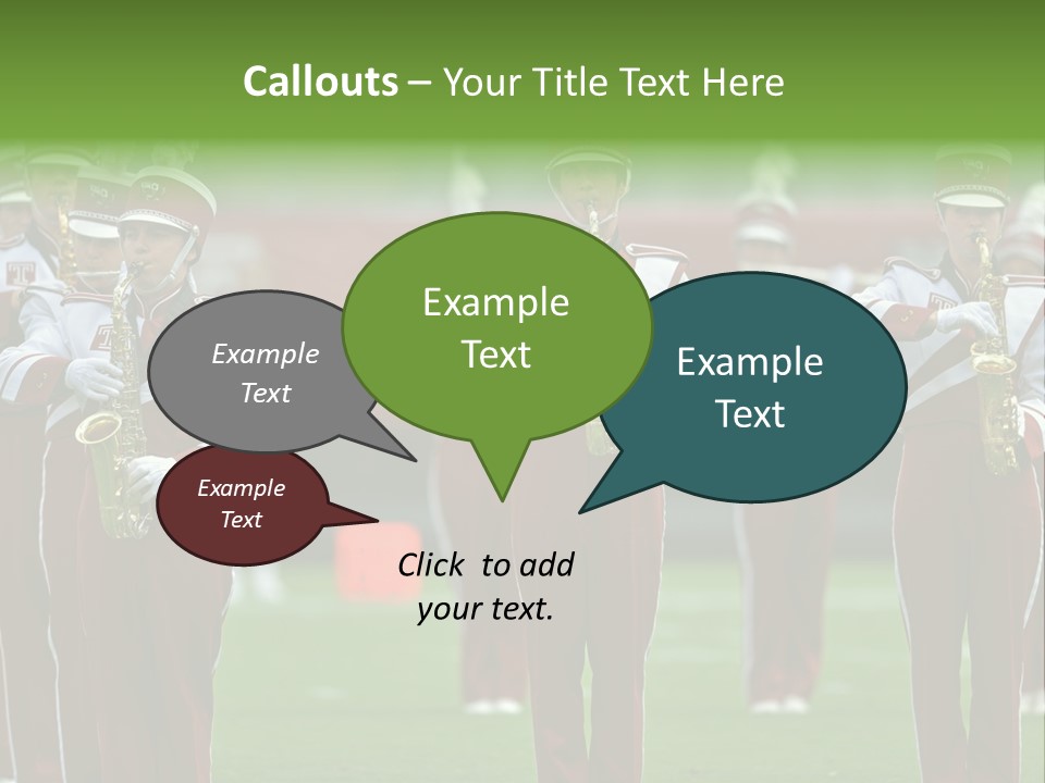 Cheerleader Marching Band PowerPoint Template