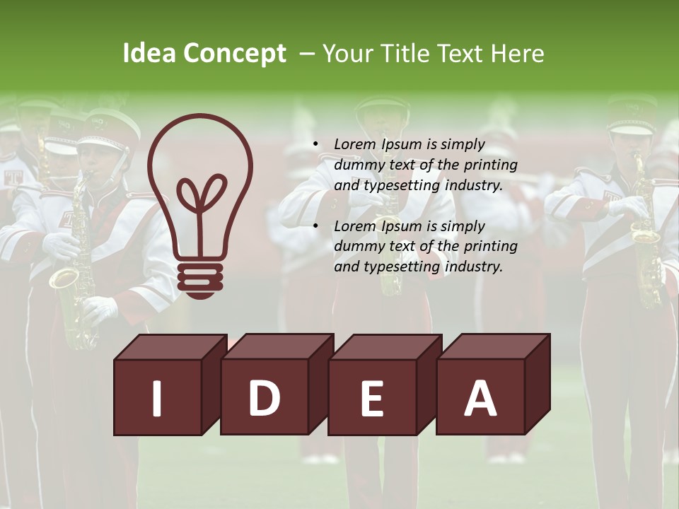 Cheerleader Marching Band PowerPoint Template