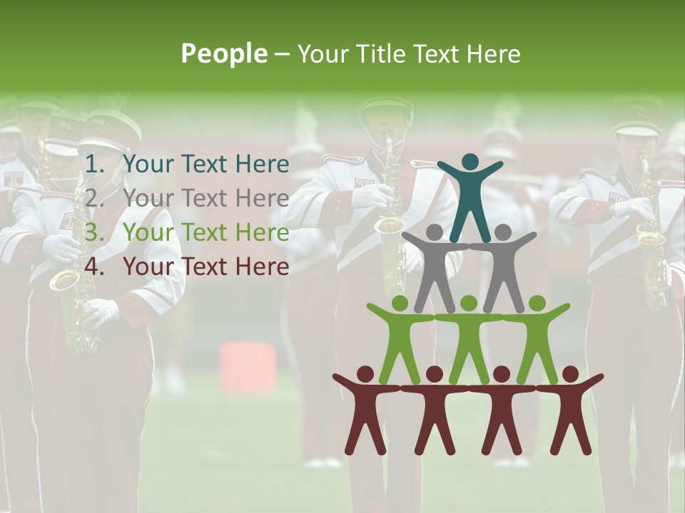 Cheerleader Marching Band PowerPoint Template