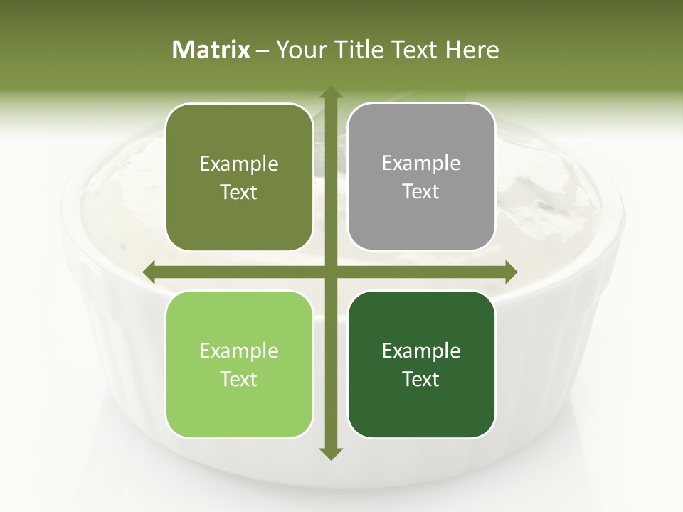 A White Bowl With A Green Leaf On Top Of It PowerPoint Template