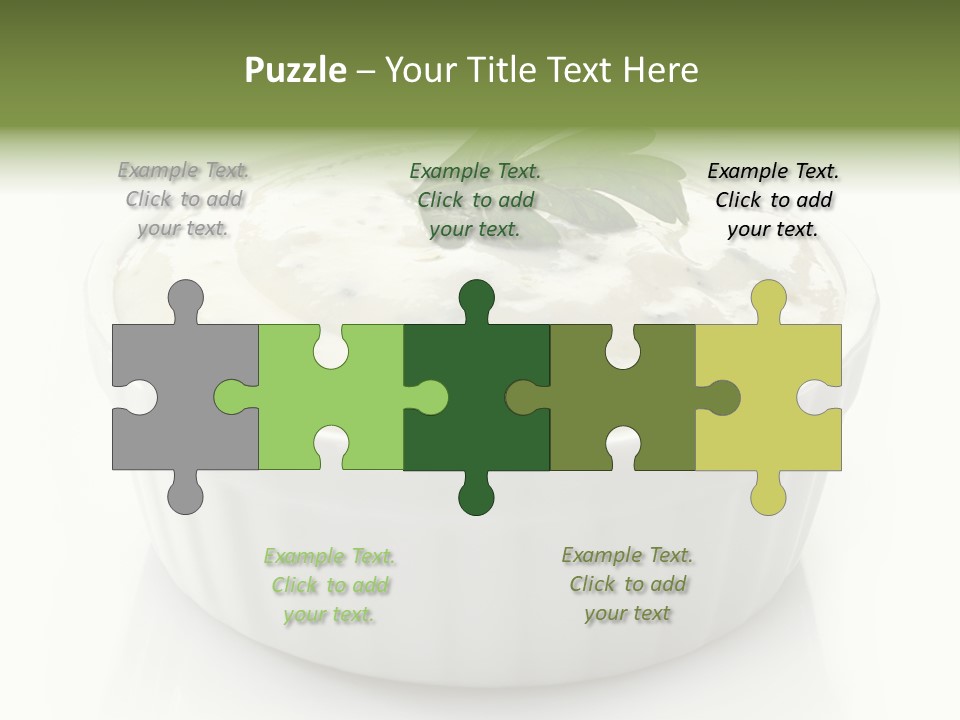 A White Bowl With A Green Leaf On Top Of It PowerPoint Template