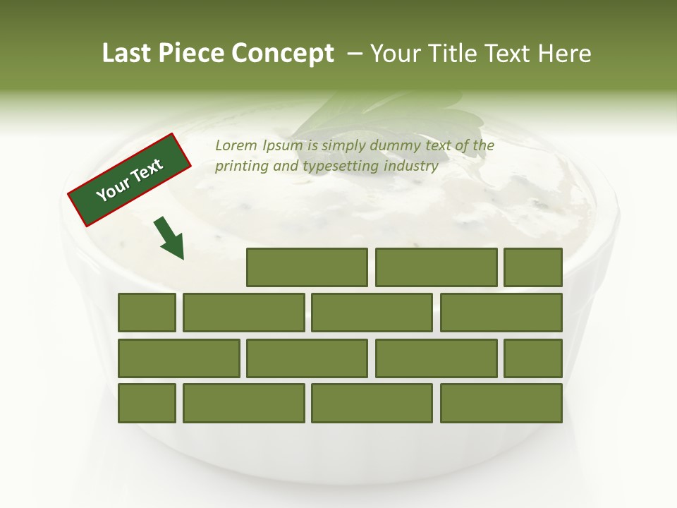 A White Bowl With A Green Leaf On Top Of It PowerPoint Template