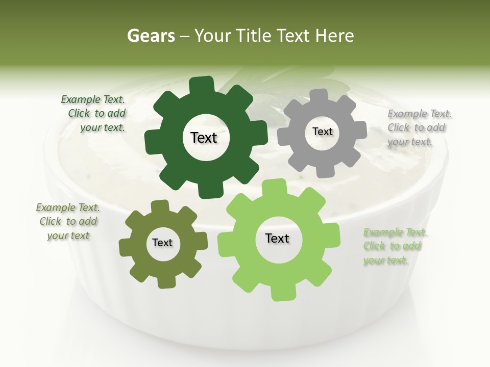 A White Bowl With A Green Leaf On Top Of It PowerPoint Template