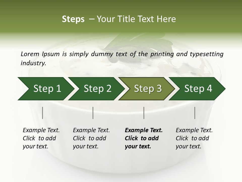 A White Bowl With A Green Leaf On Top Of It PowerPoint Template