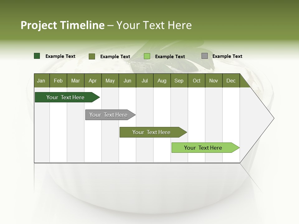 A White Bowl With A Green Leaf On Top Of It PowerPoint Template