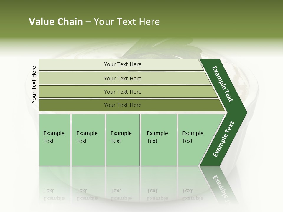 A White Bowl With A Green Leaf On Top Of It PowerPoint Template
