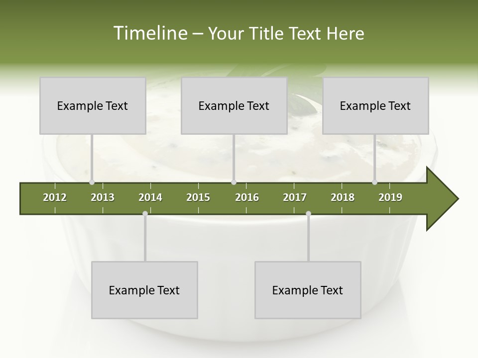 A White Bowl With A Green Leaf On Top Of It PowerPoint Template