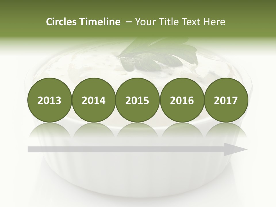 A White Bowl With A Green Leaf On Top Of It PowerPoint Template