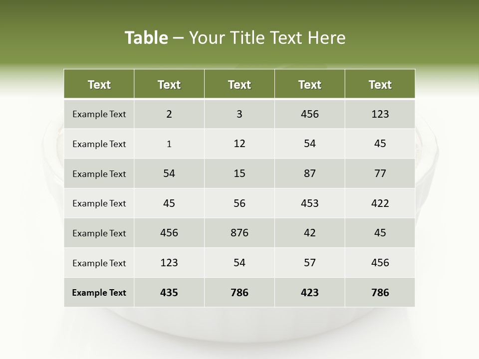 A White Bowl With A Green Leaf On Top Of It PowerPoint Template