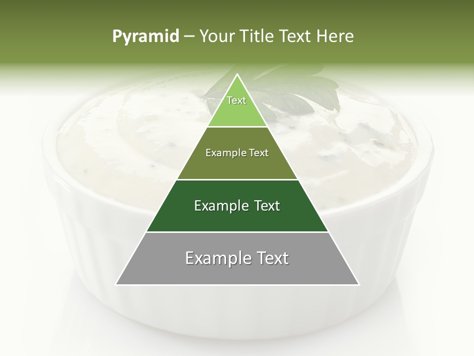 A White Bowl With A Green Leaf On Top Of It PowerPoint Template