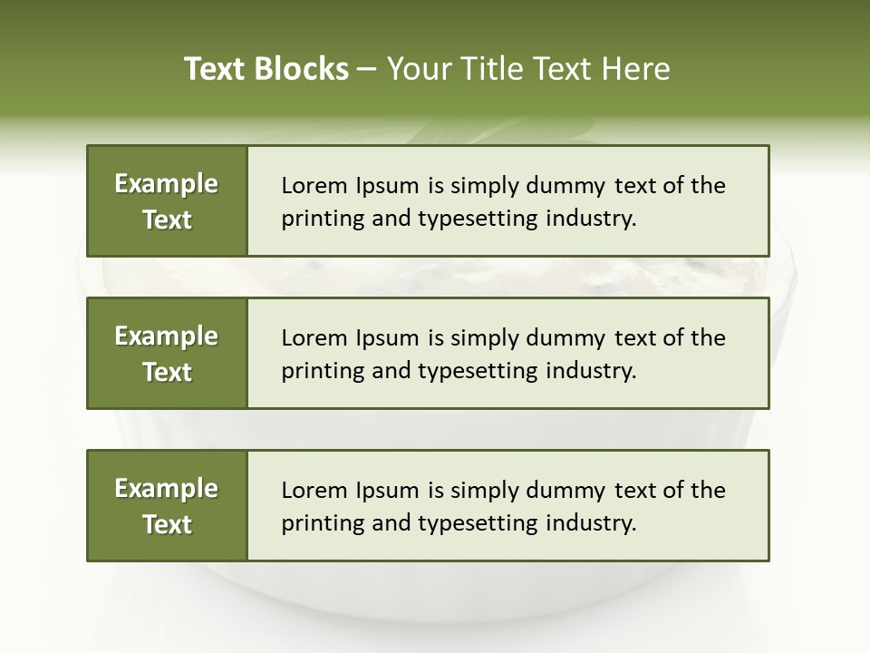 A White Bowl With A Green Leaf On Top Of It PowerPoint Template