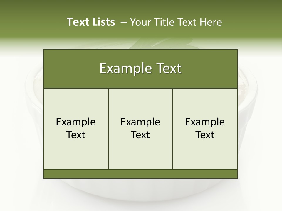 A White Bowl With A Green Leaf On Top Of It PowerPoint Template