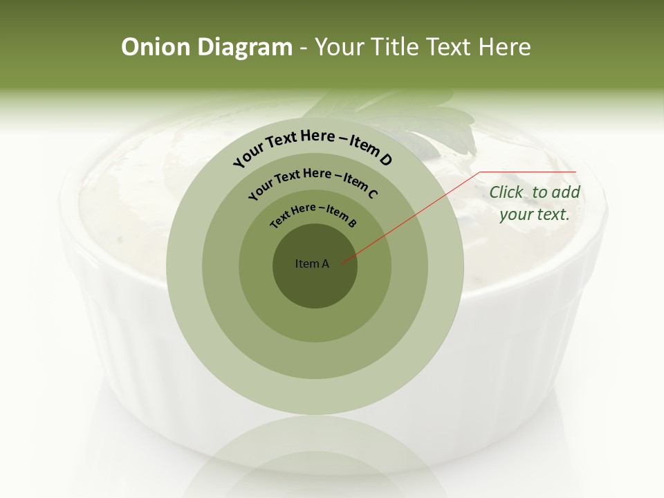 A White Bowl With A Green Leaf On Top Of It PowerPoint Template