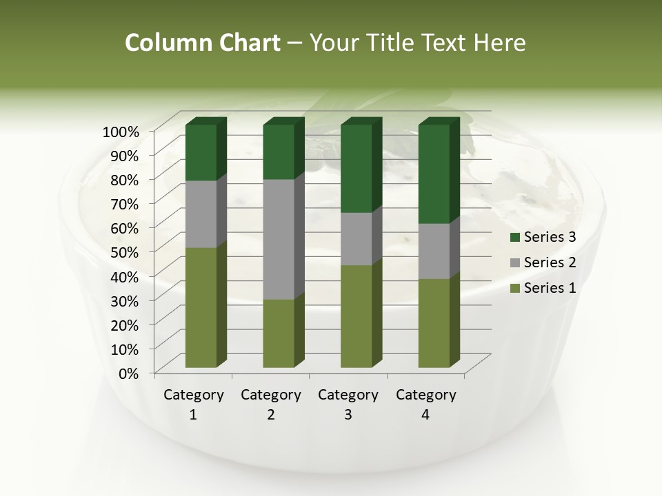 A White Bowl With A Green Leaf On Top Of It PowerPoint Template
