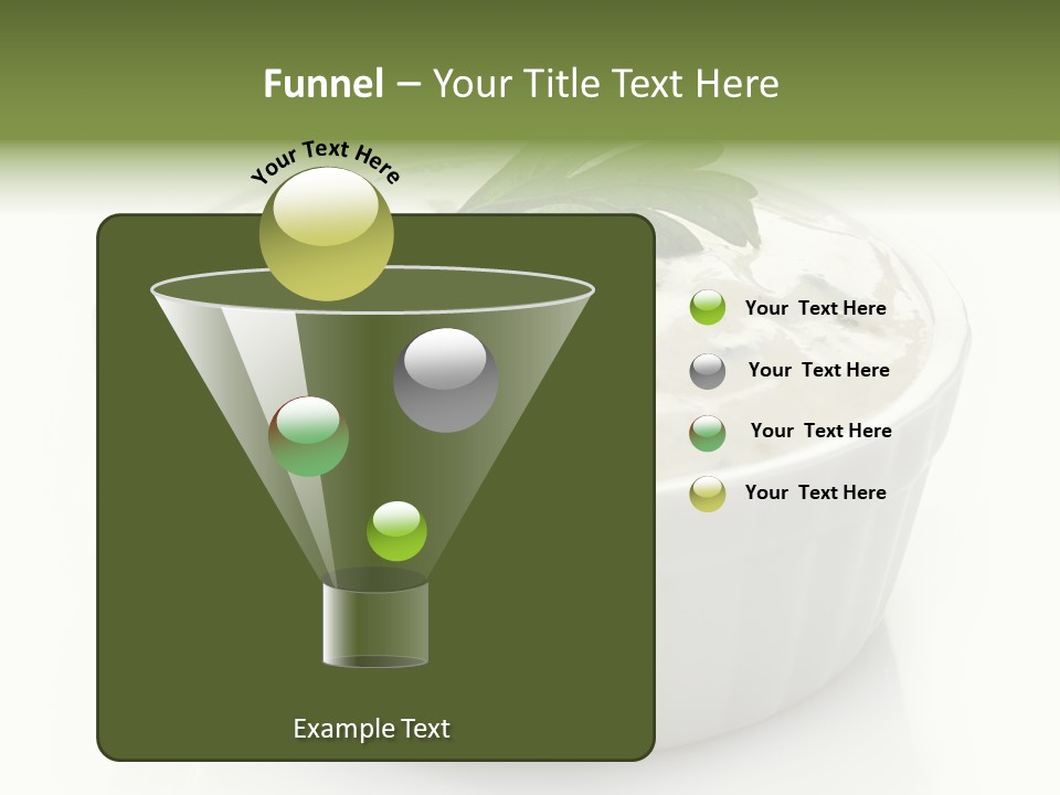A White Bowl With A Green Leaf On Top Of It PowerPoint Template