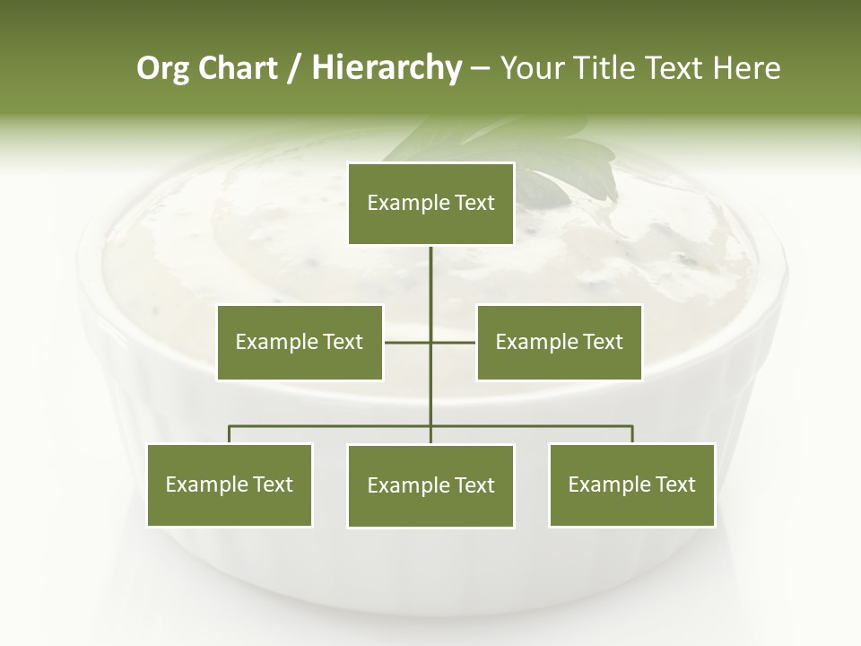 A White Bowl With A Green Leaf On Top Of It PowerPoint Template