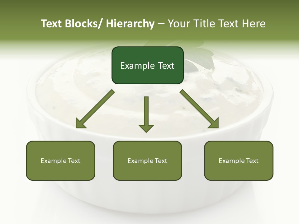 A White Bowl With A Green Leaf On Top Of It PowerPoint Template