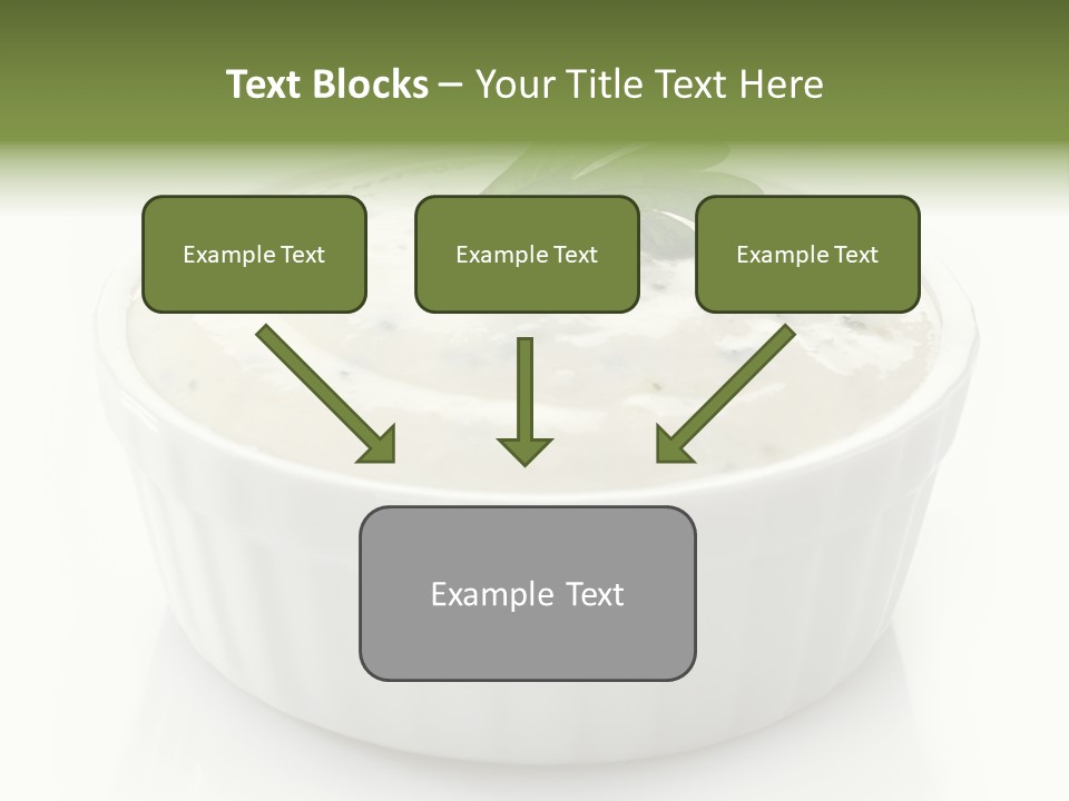 A White Bowl With A Green Leaf On Top Of It PowerPoint Template
