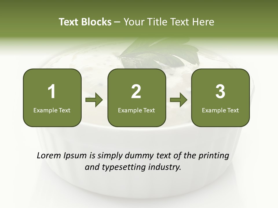 A White Bowl With A Green Leaf On Top Of It PowerPoint Template