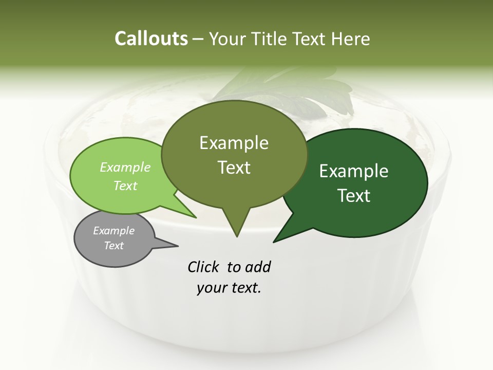 A White Bowl With A Green Leaf On Top Of It PowerPoint Template