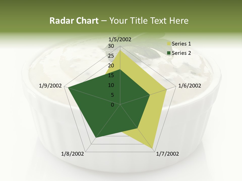 A White Bowl With A Green Leaf On Top Of It PowerPoint Template