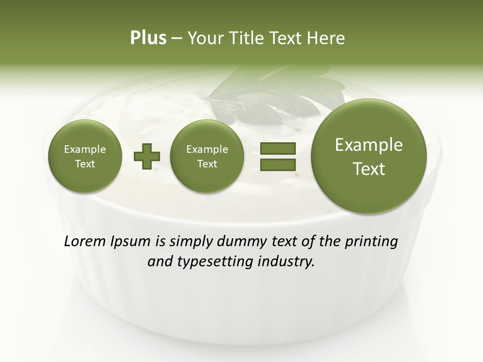 A White Bowl With A Green Leaf On Top Of It PowerPoint Template