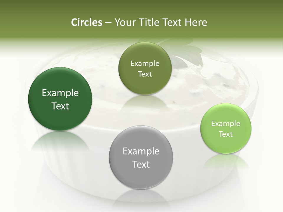 A White Bowl With A Green Leaf On Top Of It PowerPoint Template
